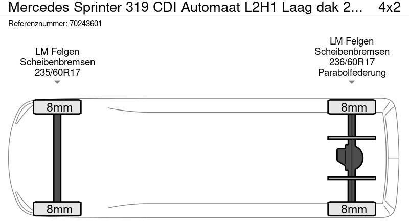 Новый Цельнометаллический фургон Mercedes-Benz Sprinter 319 CDI Automaat L2H1 Laag dak 2025model ACC LED Navi Camera Velgen L2 9m3 Airco: фото 19