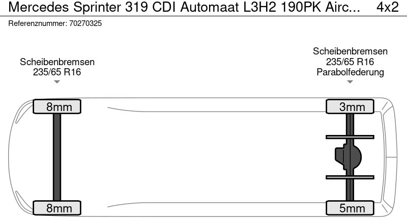 Цельнометаллический фургон Mercedes-Benz Sprinter 319 CDI Automaat L3H2 190PK Airco Cruise Camera MBUX 14m3 Airco Cruise control: фото 20