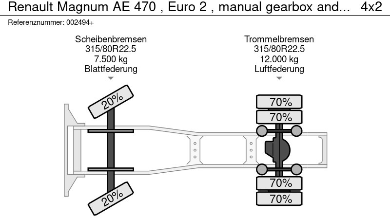 Тягач Renault Magnum AE 470 , Euro 2 , manual gearbox and feulpump: фото 15