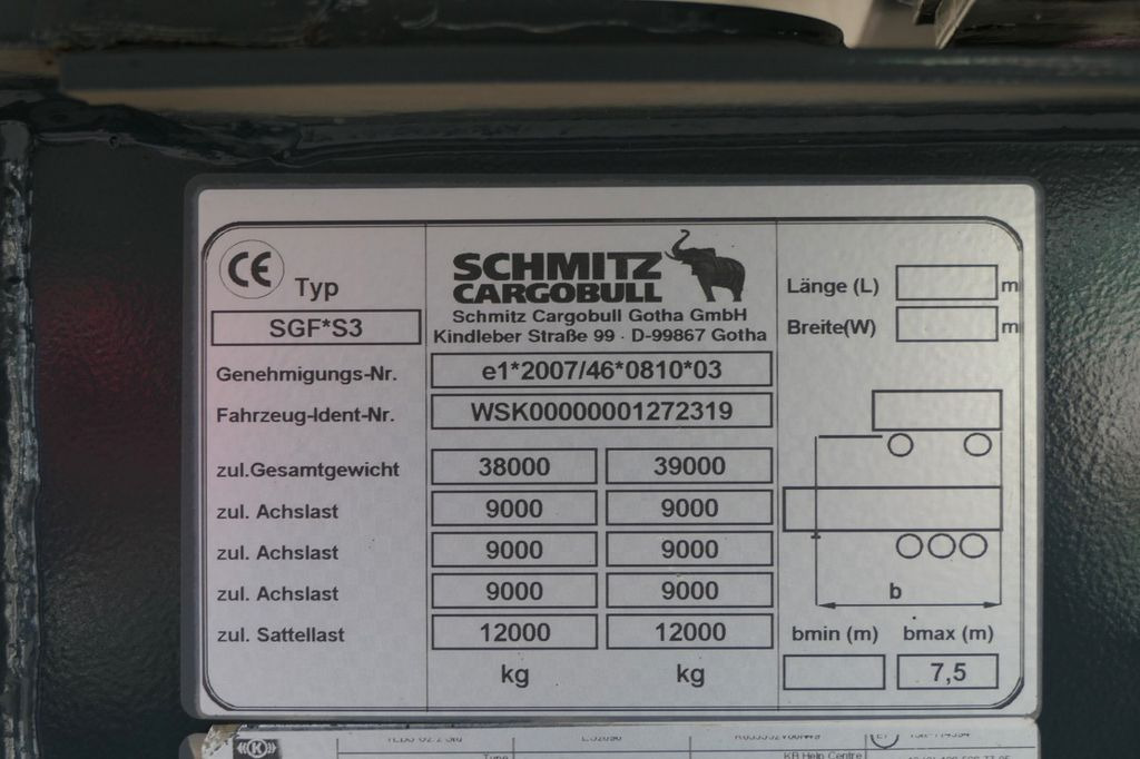 Тентованный полуприцеп Schmitz Cargobull WYWROTKA 25m3 / WAGA: 5100 kg / OŚ PODNOSZONA: фото 18