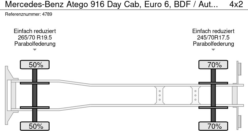 Грузовик-контейнеровоз/ Сменный кузов Mercedes-Benz Atego 916 Day Cab, Euro 6, BDF / Automatic / standklima / Hydraulic system: фото 10