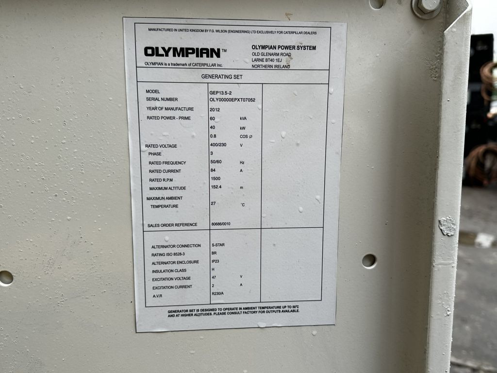 Электрогенератор Olympian 60KVA Generator 3 Phase: фото 9